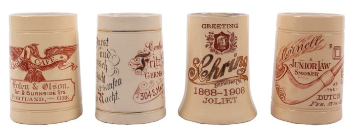 COLLECTION OF 4 BEER MUGS