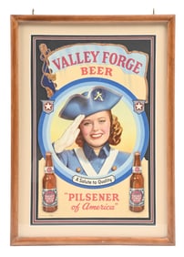 VALLEY FORGE BEER DIE-CUT CARDBOARD STAND-UP SIGN