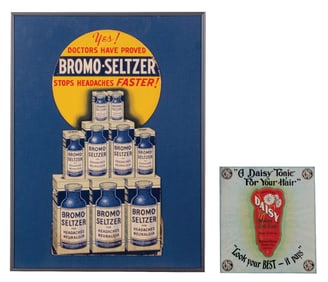 PAIR OF PHARMACY ADVERTISEMENTS