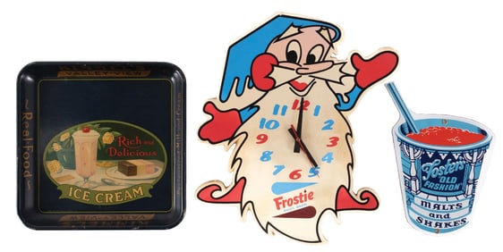 COLLECTION OF 3 ICE CREAM-RELATED SIGNS