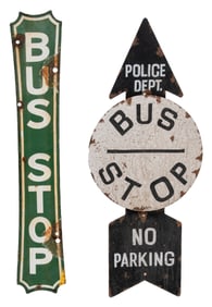 PAIR OF BUS STOP SIGNS