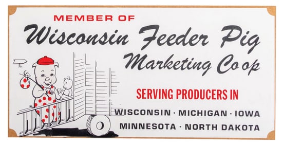 WISCONSIN FEEDER PIG MARKETING CO OP SIGN