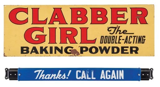 PAIR OF TIN ADVERTISING SIGNS