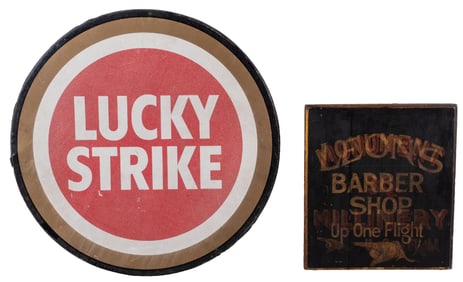 PAIR OF EARLY ADVERTISING SIGNS