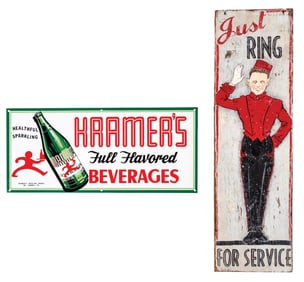 PAIR OF ADVERTISING SIGNS