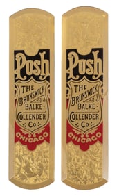 LOT OF 2 THE BRUNSWICK BALKE COLLENDERE CO. "PUSH"