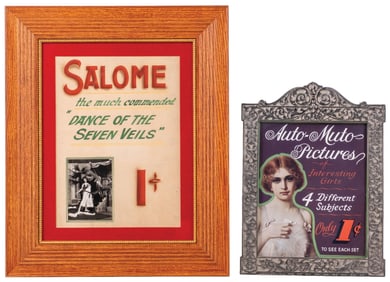 PAIR OF ARCADE MACHINE MARQUEES