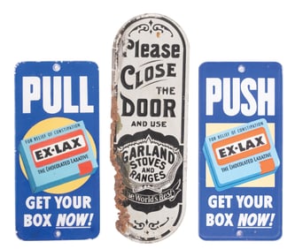 COLLECTION OF 3 DOOR PUSH SIGNS