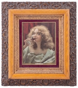 HEALTH AND BEAUTY FRAMED ADVERTISING LITHOGRAPH