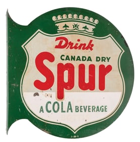 TIN DIE-CUT CANADA DRY SPUR FLANGE SIGN