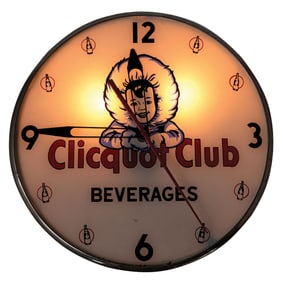PAM BUBBLE CLOCK ADVERTISING CLICQUOT CLUB BEVERAGES
