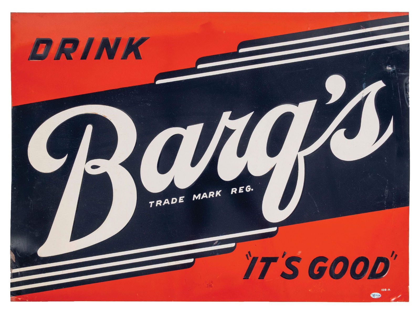 DRINK BARQ'S ROOT BEER TIN TACKER SIGN (1 of 2)