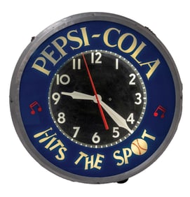 MODERN CLOCK ADV. CO. PEPSI-COLA LIGHT-UP CLOCK