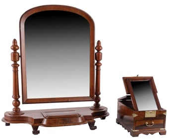 PAIR OF WOOD VANITY ORGANIZING ITEMS