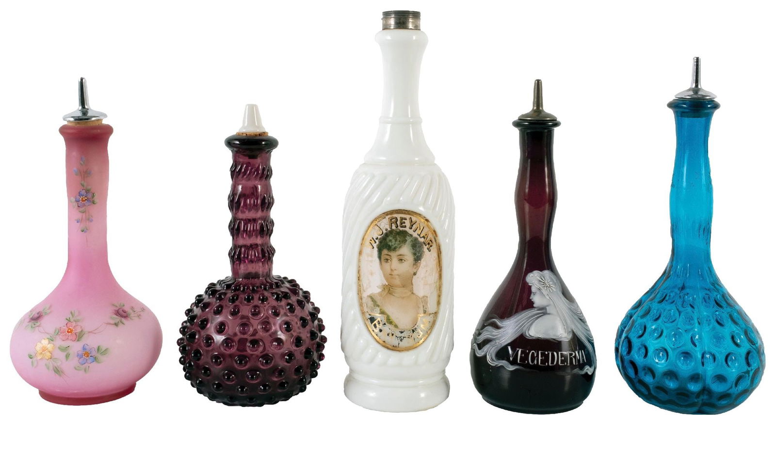 COLLECTION OF 5 MISC COLORED LADIES BEAITIFUL HAIR PRODUCT BOTTLES (1 of 3)