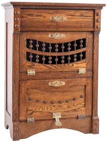 ANTIQUE BARBER SHOP CABINET
