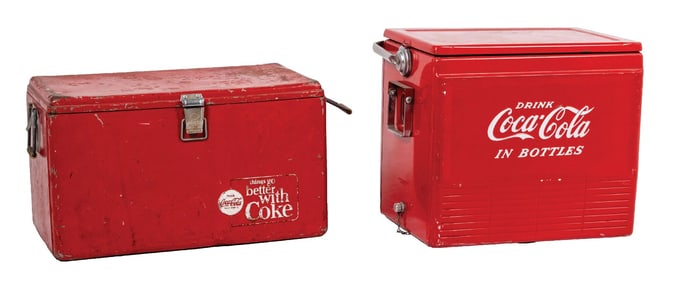 PAIR OF COCA-COLA PICNIC COOLERS