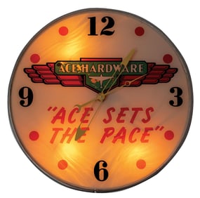 ACE HARDWARE LIGHT-UP WALL CLOCK