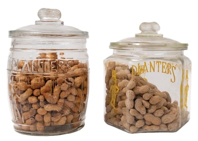 PAIR OF PLANTERS PEANUT STORE DISPLAY JARS