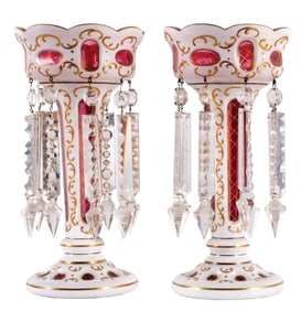PAIR OF VICTORIAN BOUDOIR VASES