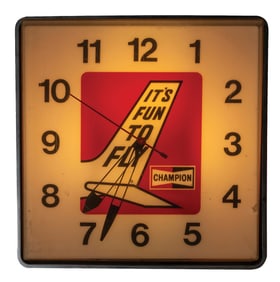CHAMPION SPARK PLUG LIGHT-UP CLOCK