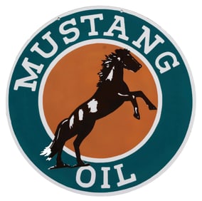 MUSTANG OIL PORCELAIN REPLICA SIGN