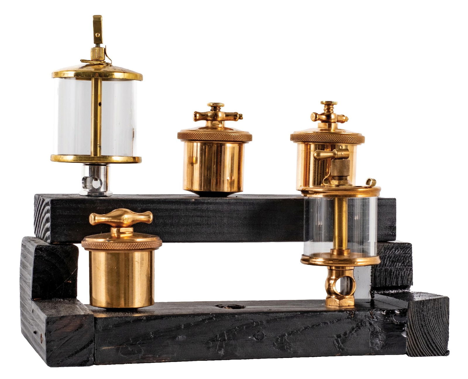 DISPLAY OF 5 STEAM ENGINE OILERS (1 of 5)