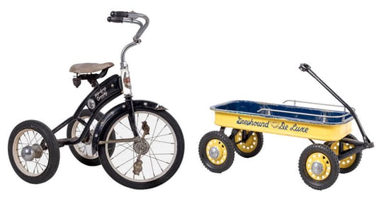 PAIR OF 1950S CHILDREN'S RIDE-ON TOYS