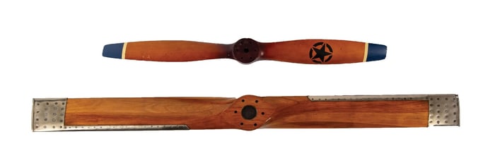 PAIR OF WOODEN ANTIQUE AIRPLANE PROPELLERS