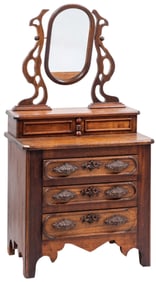 MINIATURE WOODEN VANITY WITH MIRROR
