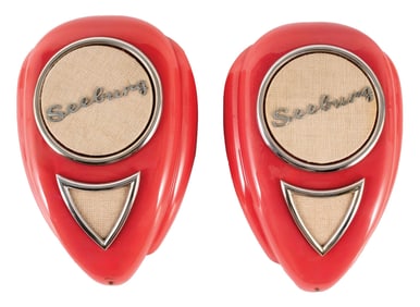 PAIR OF REPRODUCTION SEEBURG TEARDROP SPEAKERS