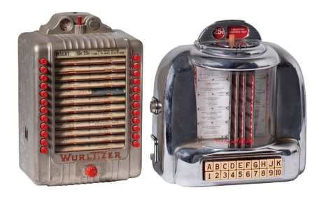 A PAIR OF JUKEBOX WALL BOX SELECTORS