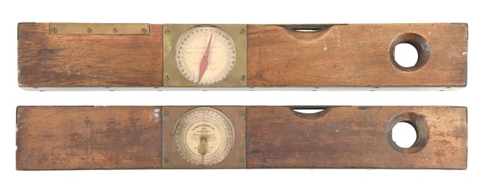 PAIR OF EDWARD HELB RAILROAD LEVEL & GRADE FINDERS