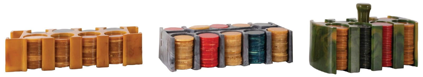 COLLECTION OF 3 POKER CHIP SETS (1 of 4)