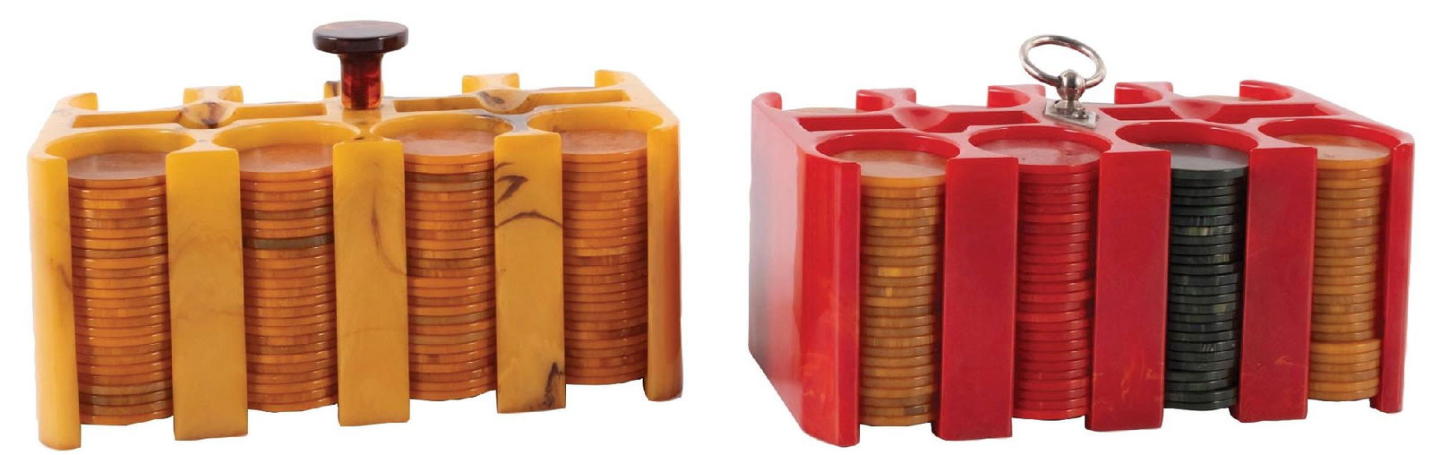 PAIR OF BAKELITE POKER CHIP SETS (1 of 4)