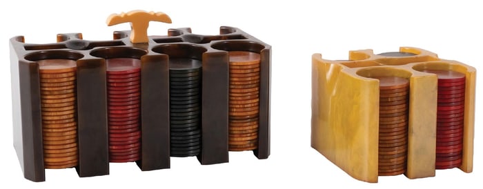 TWO SETS OF BAKELITE POKER CHIPS