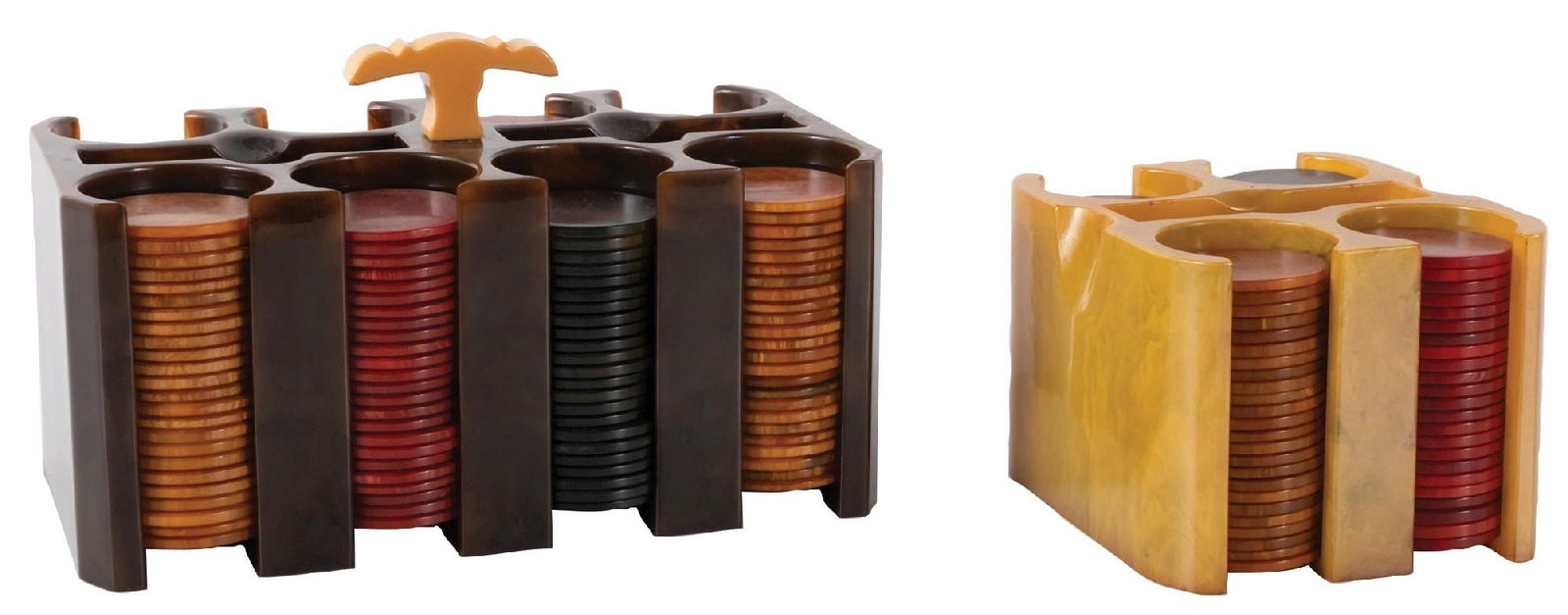 TWO SETS OF BAKELITE POKER CHIPS (1 of 4)