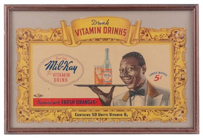 DIE-CUT CARDBOARD SIGN FOR MIL-KAY VITAMIN DRINK