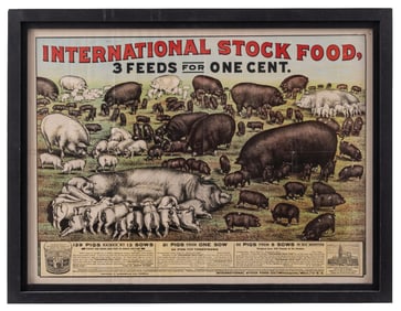 FRAMED LITHOGRAPH FOR INTERNATIONAL STOCK FOOD CO.