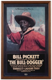 FRAMED MOVIE POSTER FOR BILL PICKETT IN "THE BULL-DOGGER"
