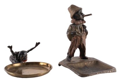 PAIR OF BLACK AMERICANA BOBBLE HEAD FIGURINES