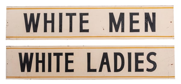 PAIR OF MASONITE RESTROOM SIGNS