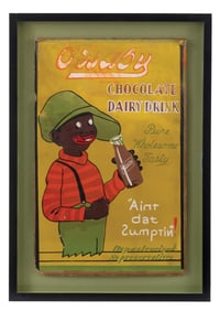 O'BABY CARDBOARD CHOCOLATE DAIRY DRINK SIGN