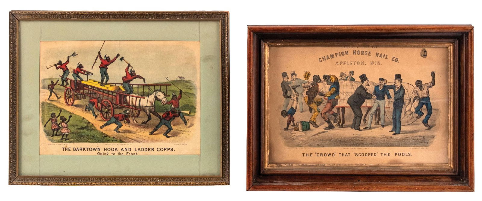 PAIR OF CURRIER & IVES FRAMED LITHOGRAPHS (1 of 2)