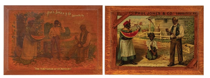 PAIR OF PAUL JONES & CO. WOOD SIGNS