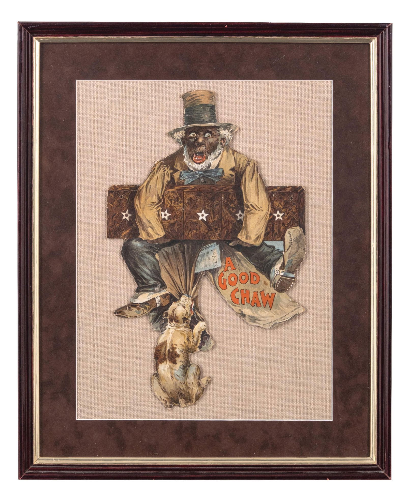 FRAMED CARDSTOCK ADVERTISEMENT FOR LIGGETT & MEYER TOBACCO CO. (1 of 2)