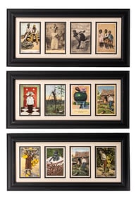 COLLECTION OF 3 FRAMED BLACK AMERICANA POST CARDS