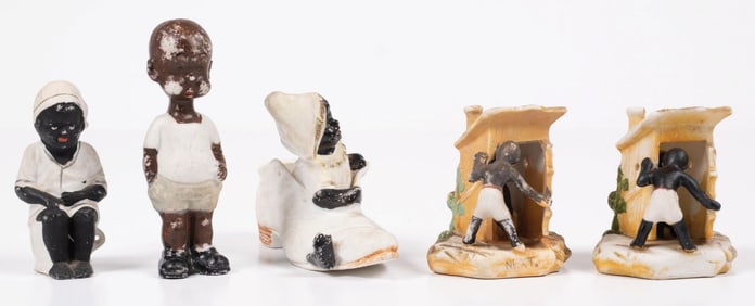 COLLECTION OF 5 BLACK AMERICANA PORCELAIN FIGURINES