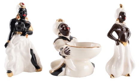 COLLECTION OF 3 ARABIAN PORCELAIN FIGURINES