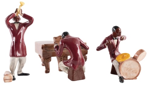 4-PIECE CERAMIC BLACK AMERICANA JAZZ BAND